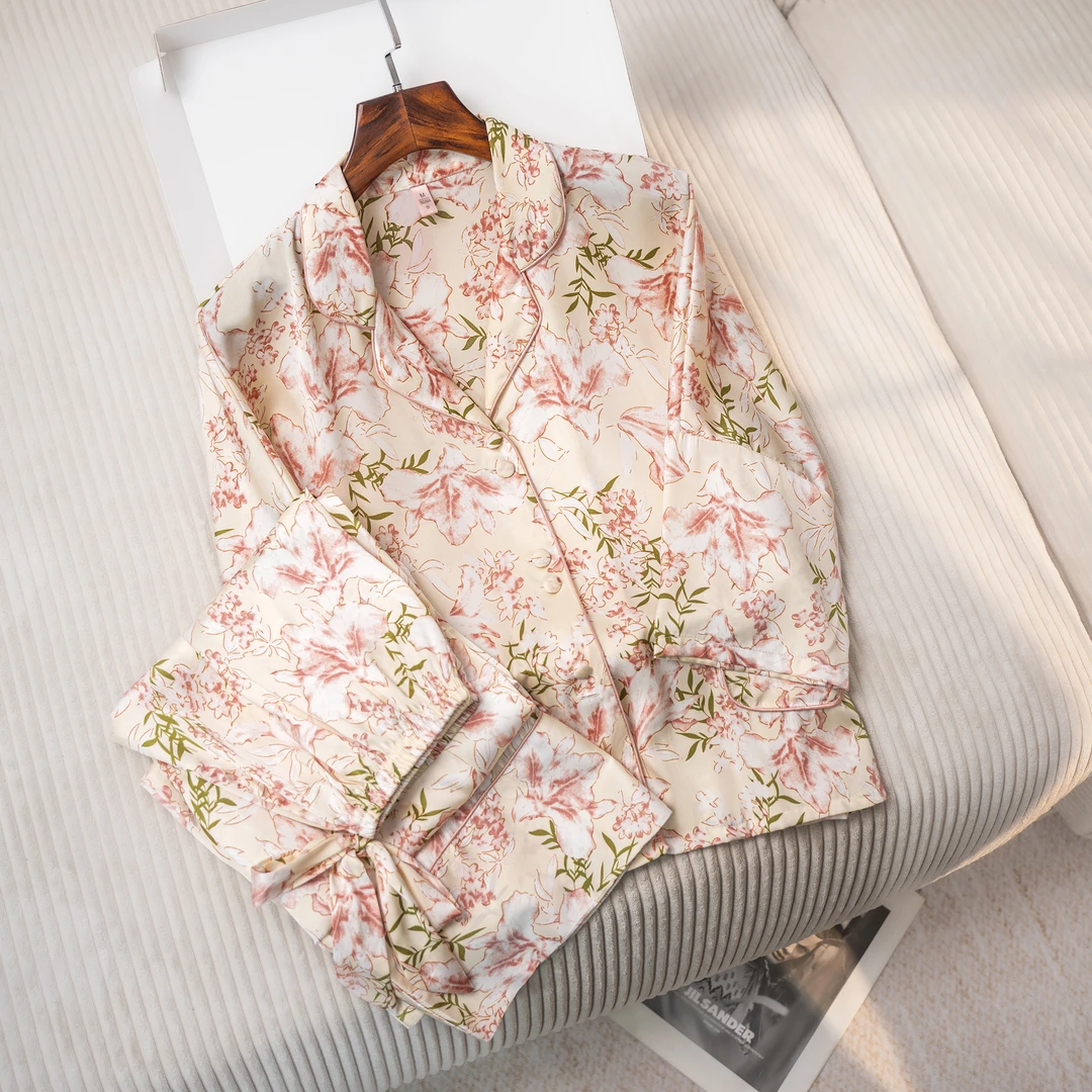 达芬奇密码夏季睡衣女款爆款2025新款家居服七分袖礼盒套装水仙花