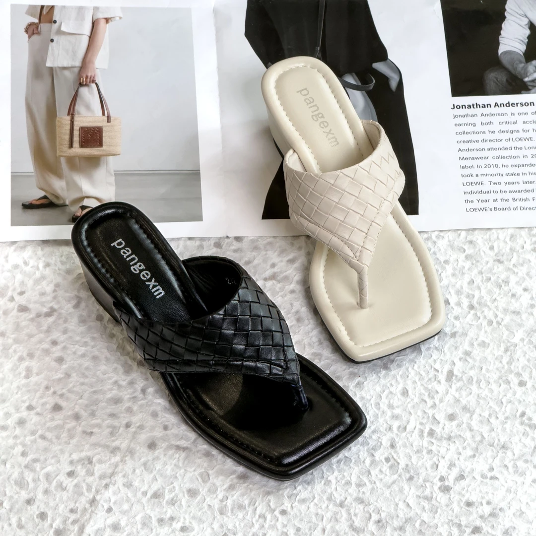 胖哥精选女鞋定制夹趾凉拖鞋2728 （跟高5厘米左右 ）