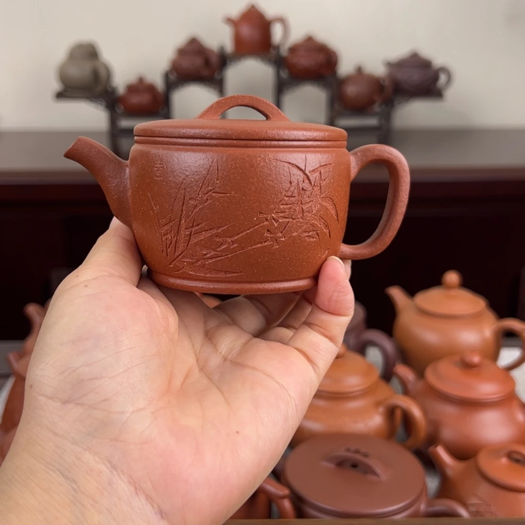 茶壶紫砂红降坡汉瓦160cc