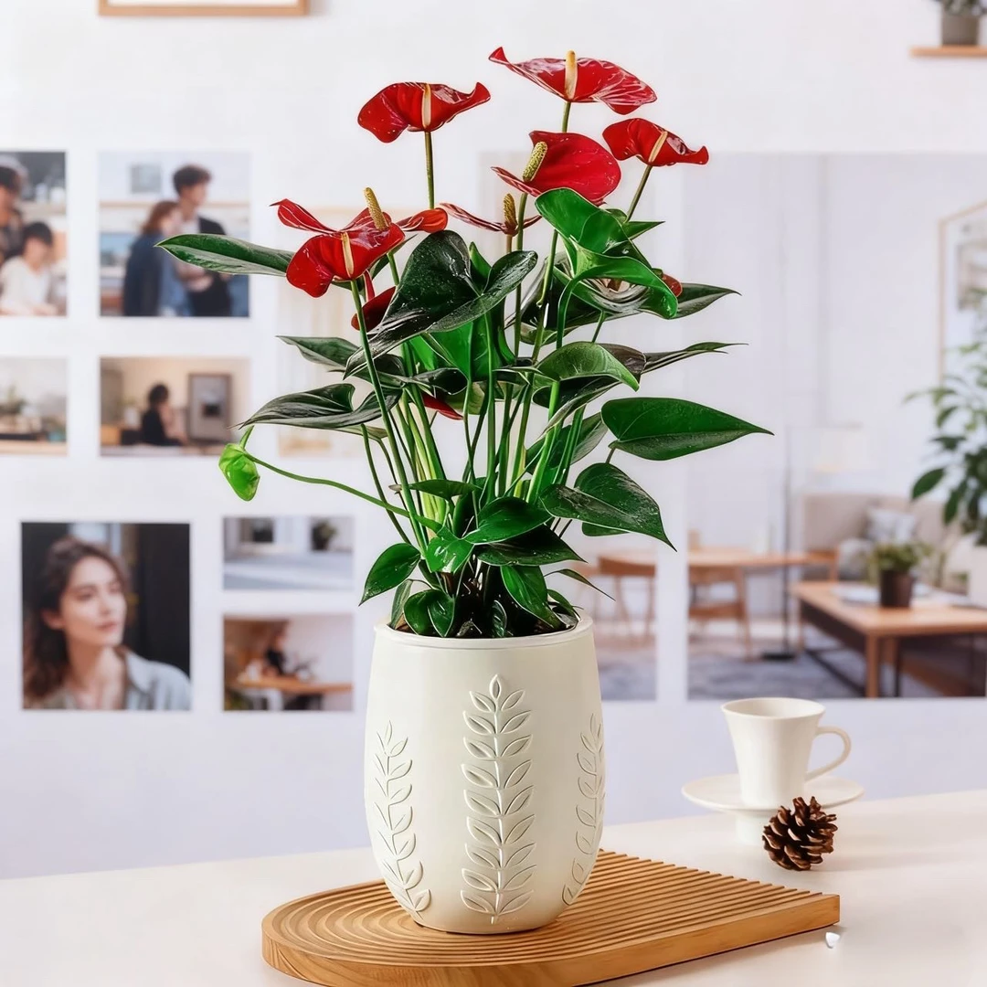 红掌盆栽A室内绿植一帆风顺四季开花好养花卉