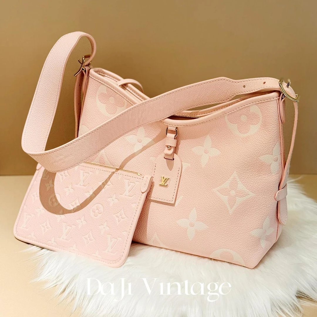 大吉中古/LV全皮草莓牛奶Carryall斜挎包