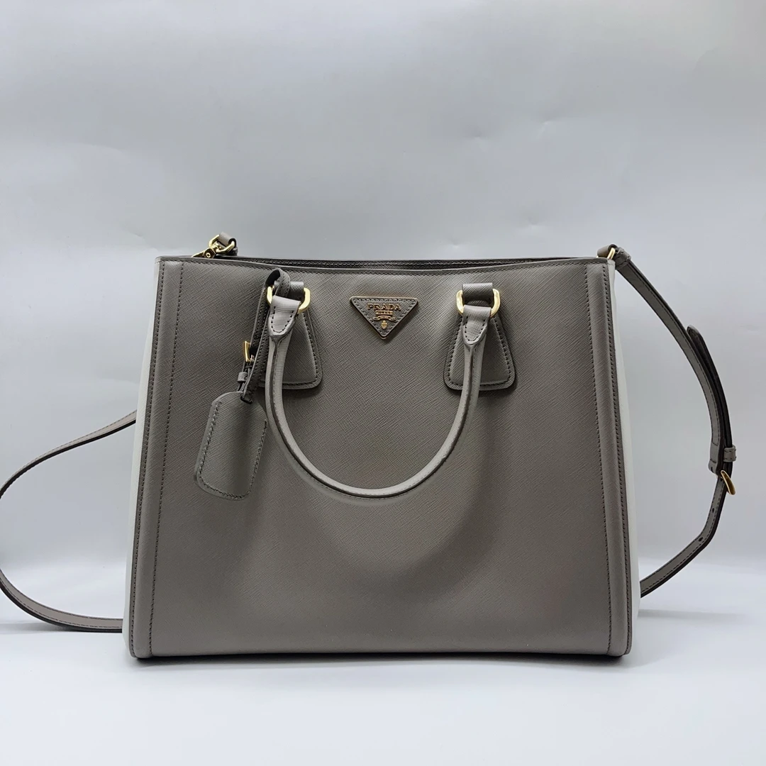 95新 Prada/普拉达 灰色手提单肩包 1459 2314