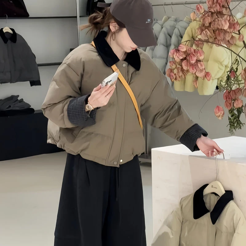 2025新款高级感时尚百搭洋气显瘦棉服加厚保暖外套女