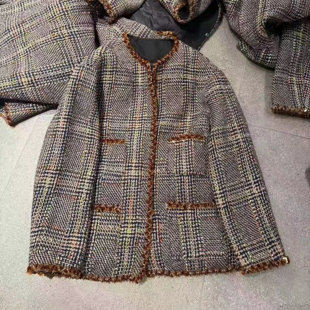 宇姐精选 0164 黑标彩虹幻境绵珠片香风鹅绒外套