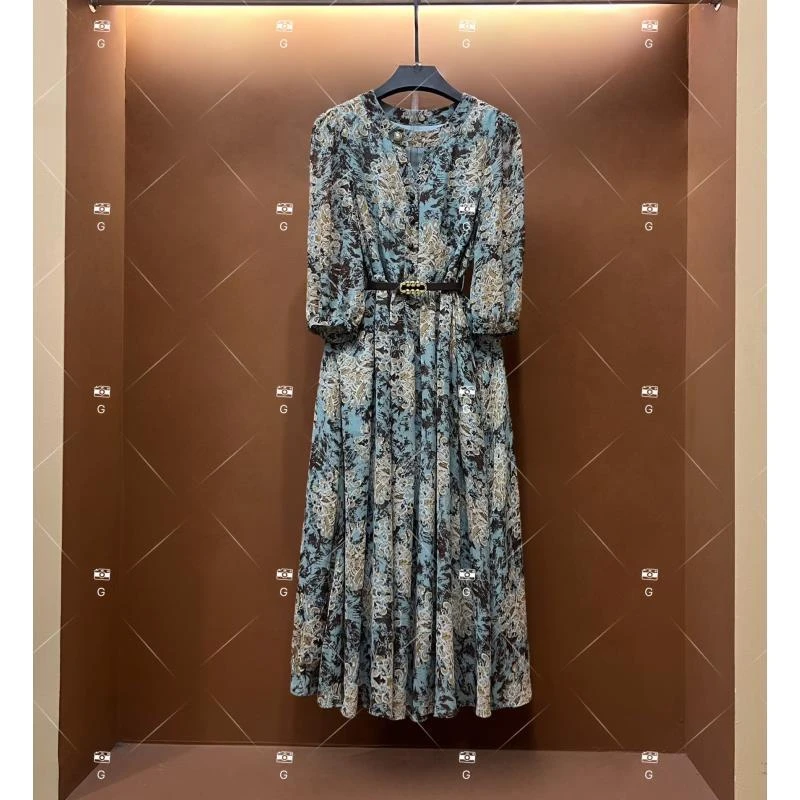 【甜心】春夏丨设计师轻奢法式印花女士连衣裙 GS-55171