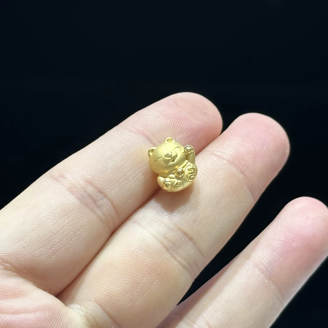 足金999 精品 招财猫通孔 1.056