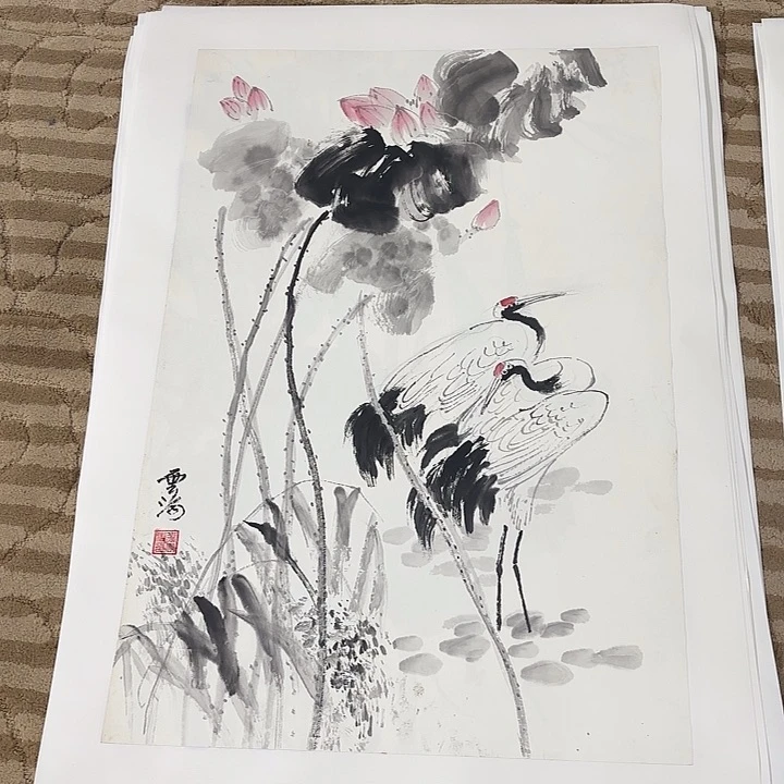 国画花鸟等多种鸟类的三开