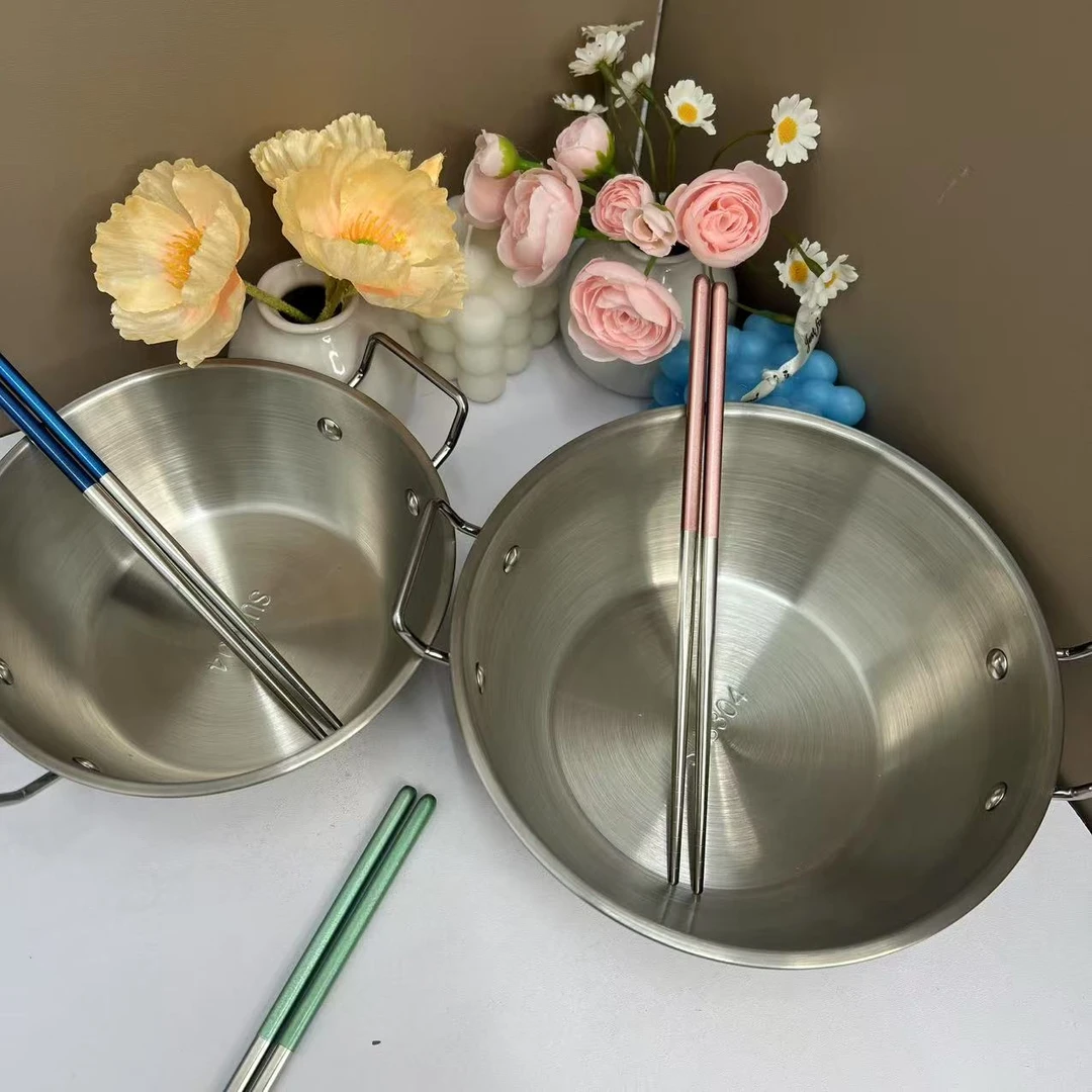 外贸韩国泡面锅一大一小（配2双筷子）【汤姆粉丝专属】2024新品上市