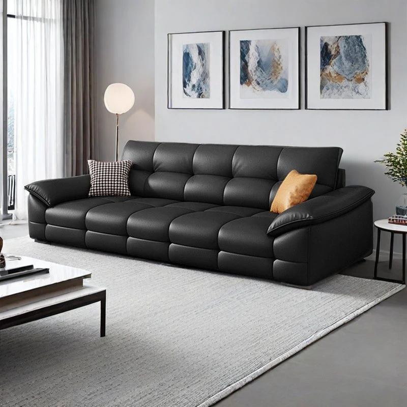 高靠劳伦斯沙发真皮客厅大小户型家用直排办公室三人沙发