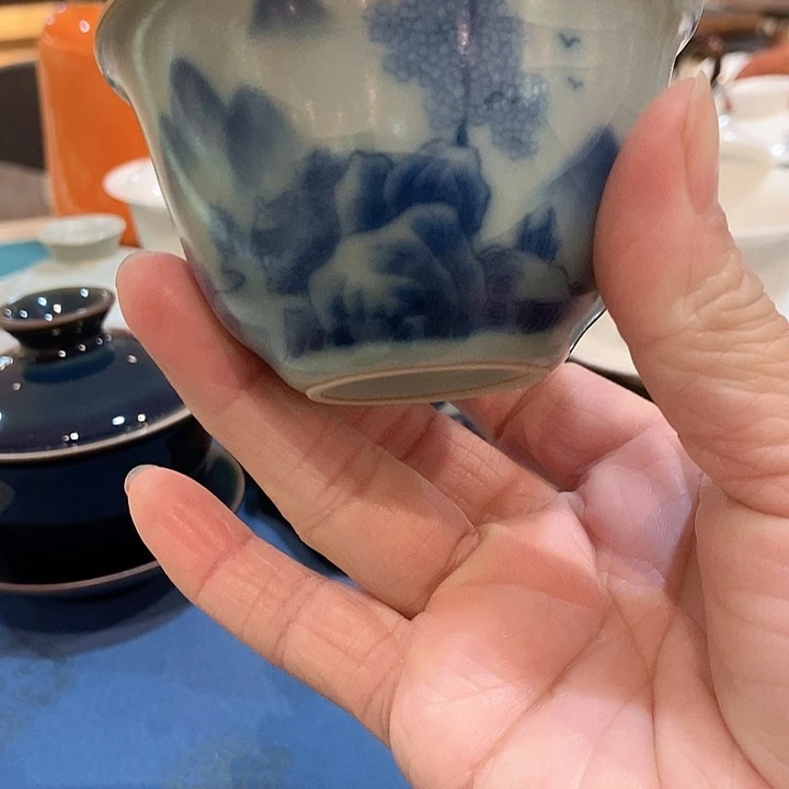 青花汝窑瓷器主人杯