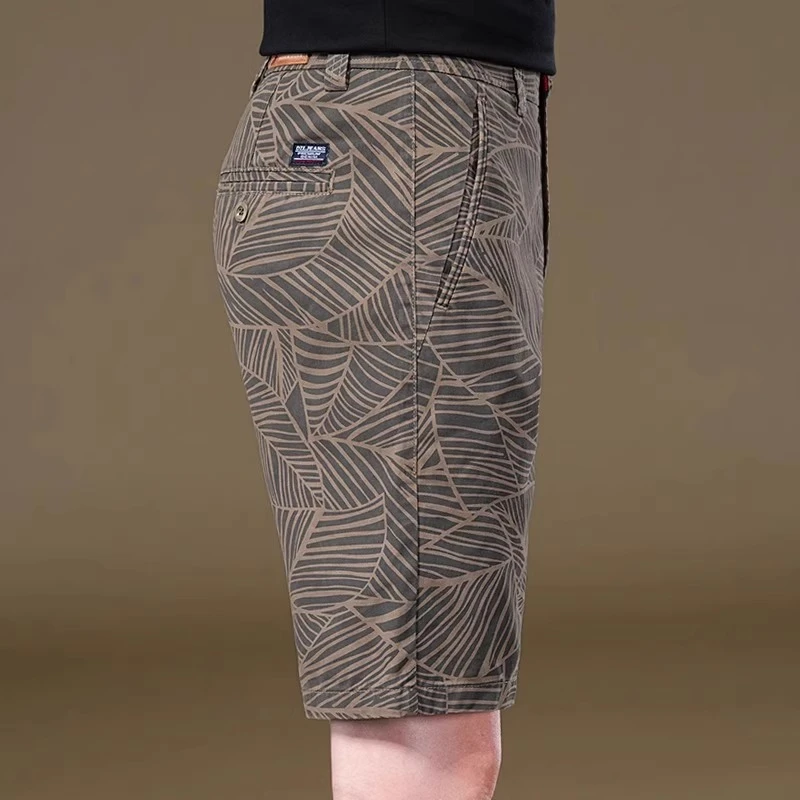 Leekody香港夏季薄款时尚暗纹短裤子男2025新款纯棉透气五分中裤