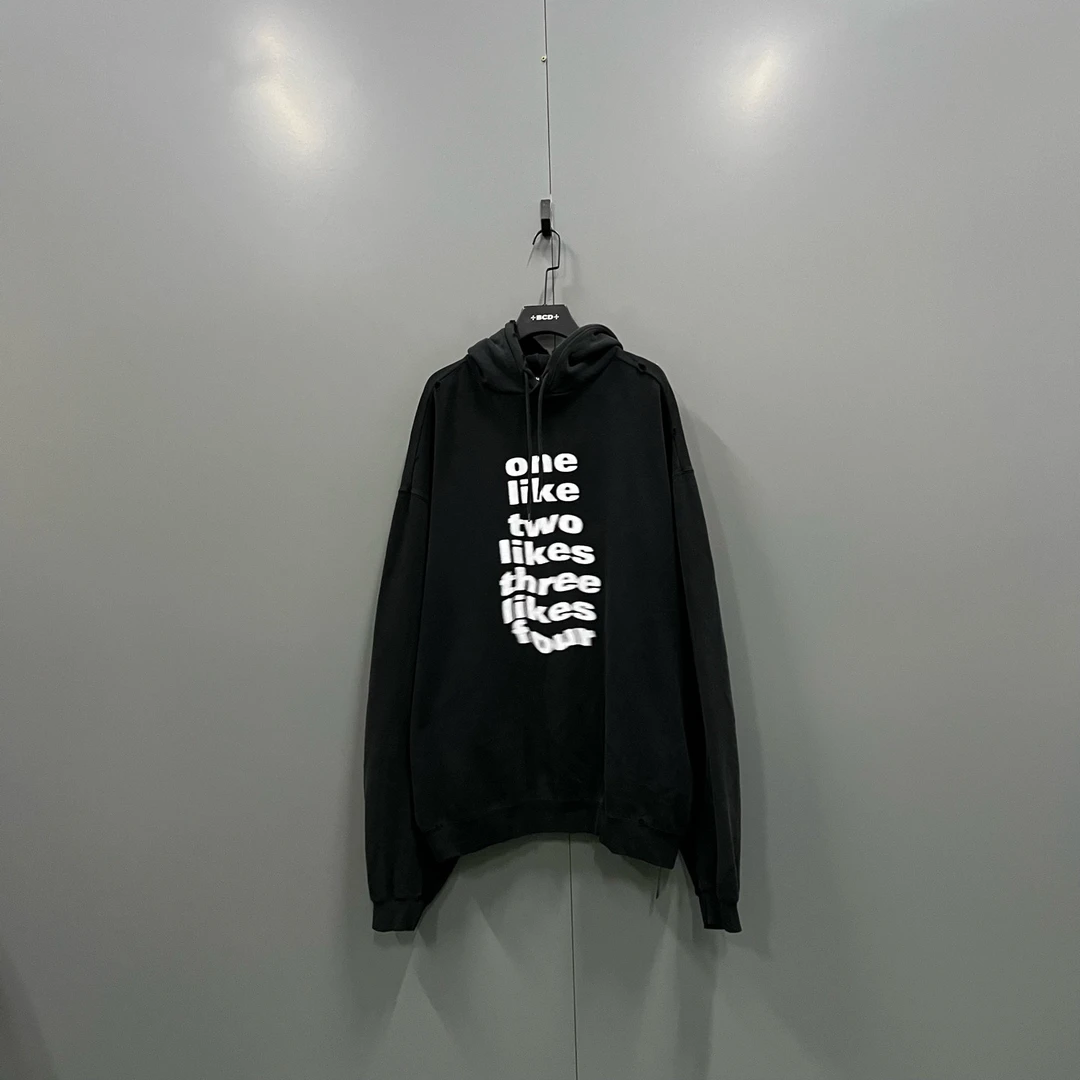 未使用 Balenciaga/巴黎世家 (ll) 205834 模糊字母帽衫 L码