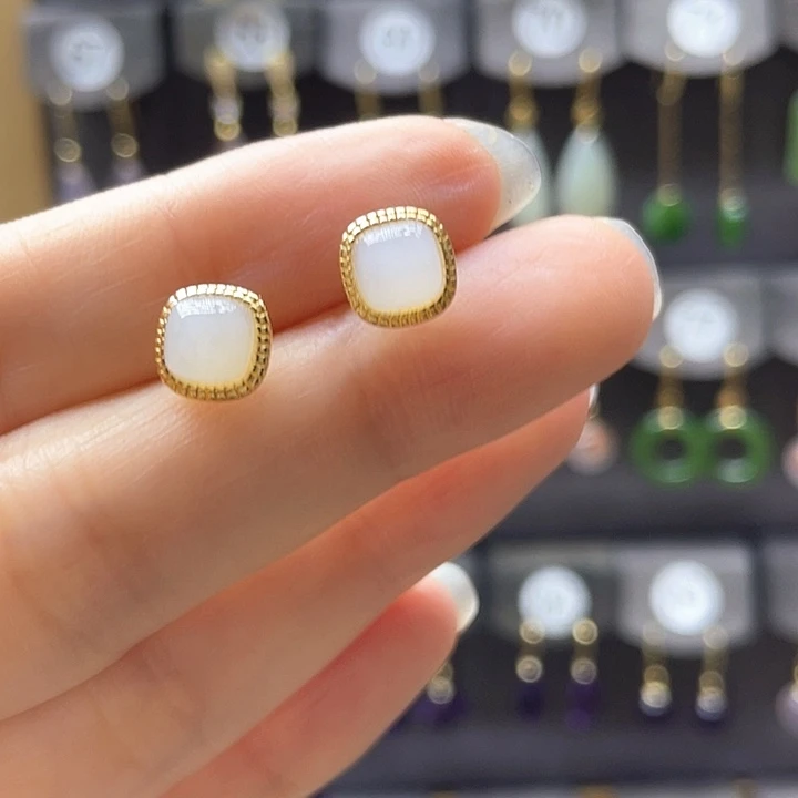 和田玉银S925镀金镶嵌颈饰