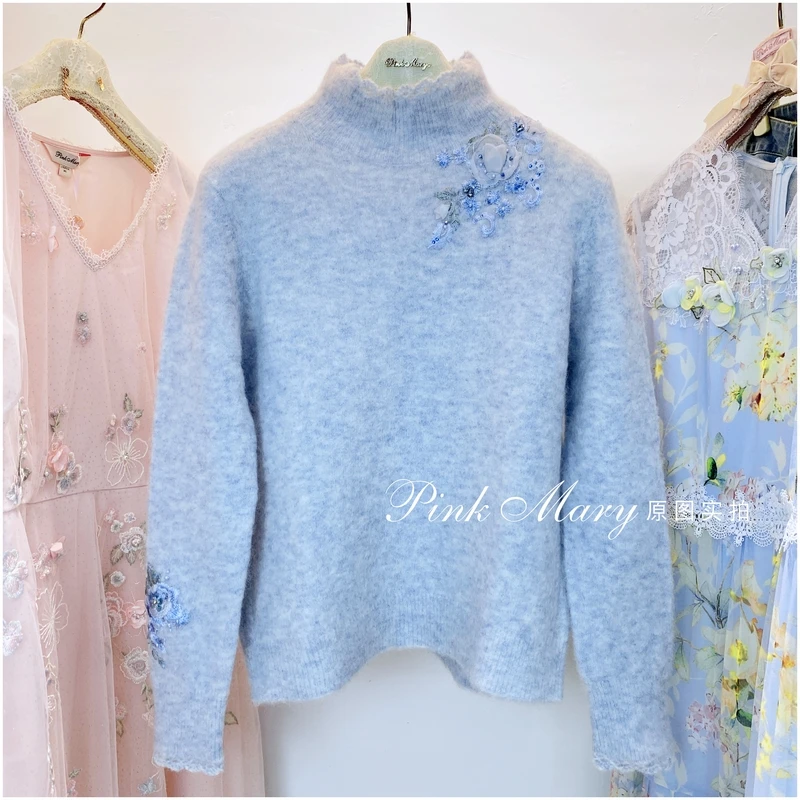 pink mary粉红玛琍半高领休闲针织衫毛衣【样衣无吊牌】PMAMW801551