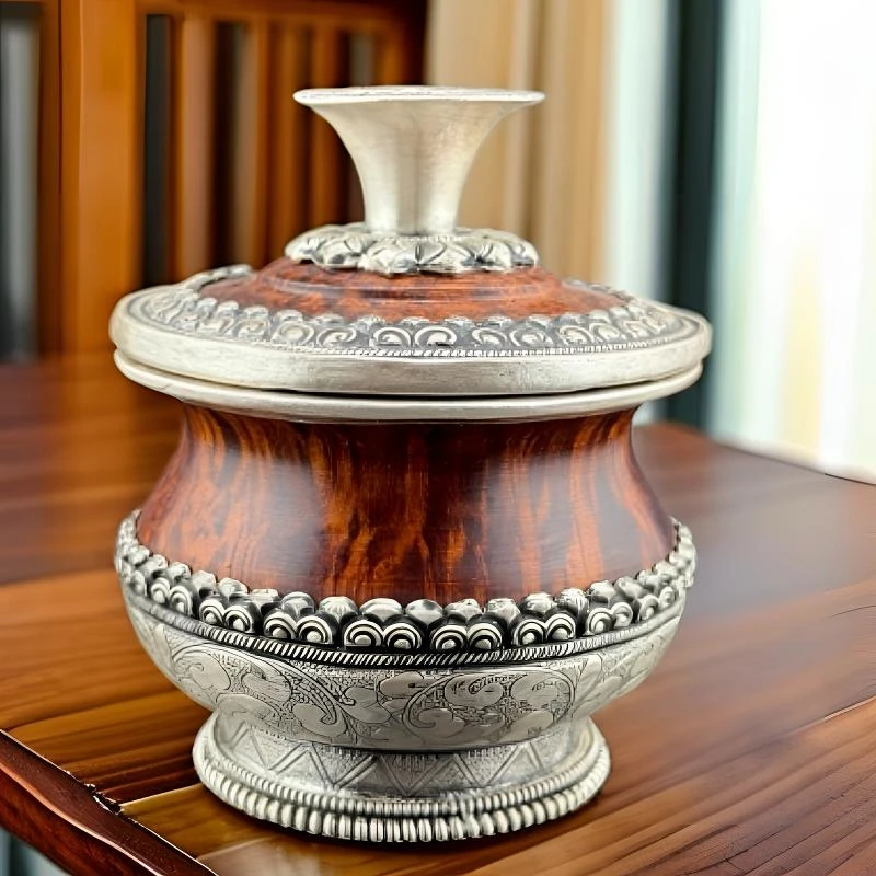 精品无漆边扎木纯银包边套