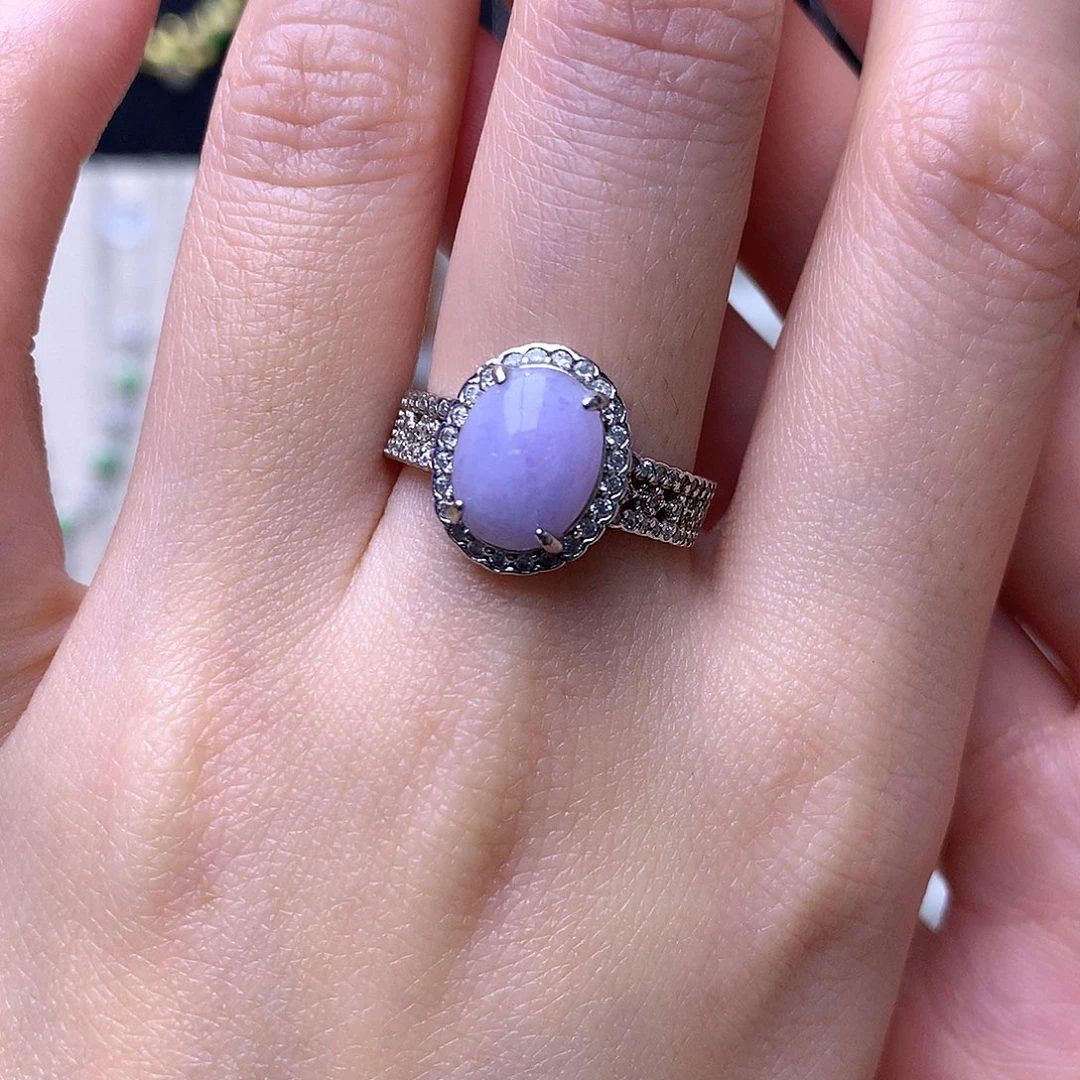 翡翠银S925镶嵌戒指