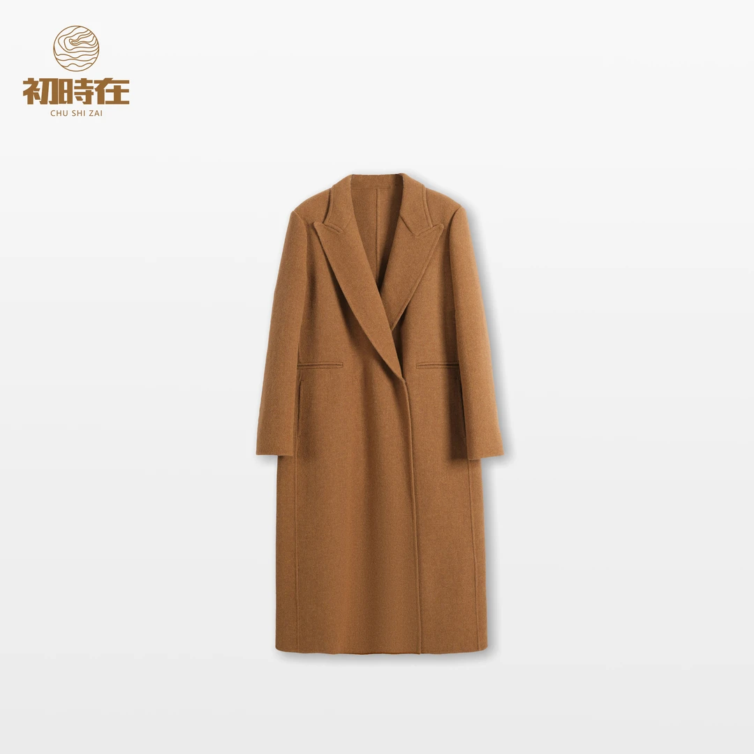 初时在CSZ 【ROW风】秋冬骆驼绒女士长款气质大衣1186