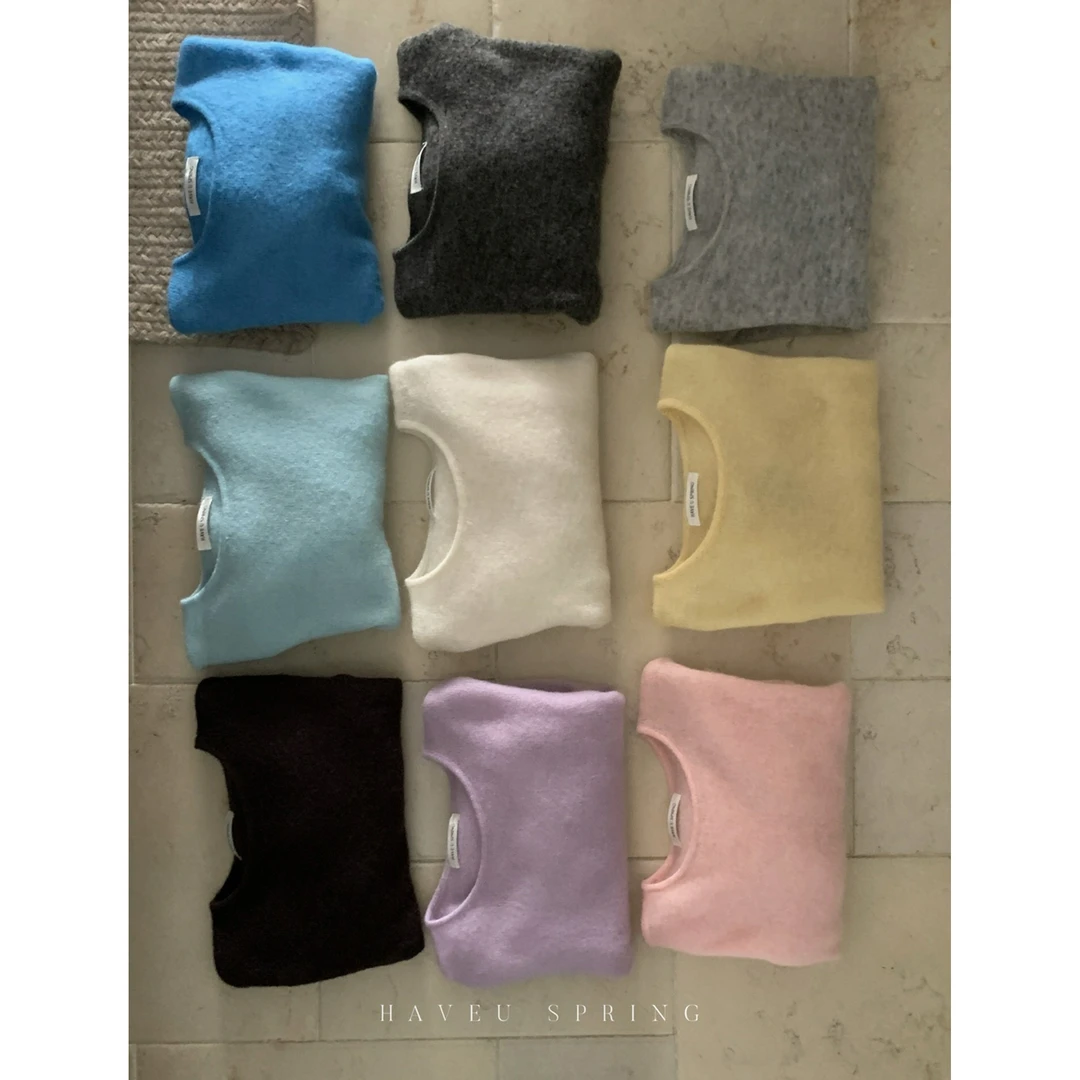 have u圆领套头毛衣