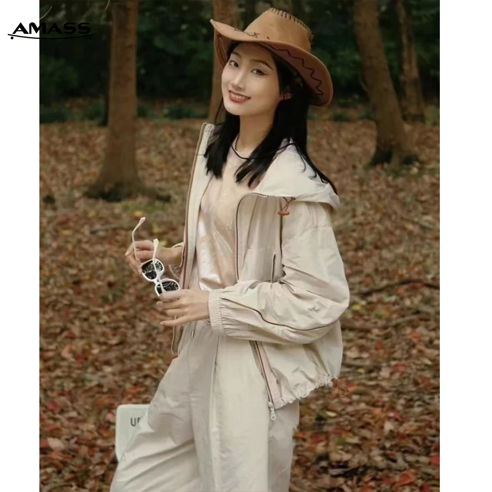 AMASS/阿玛施夏季薄款透气显瘦山系工装休闲百搭连帽外套5400905