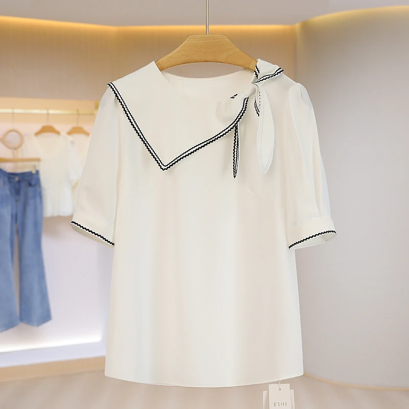 S1579-伍莎服饰云仓百搭时尚新款蕾丝衫夏季#RDY46S005