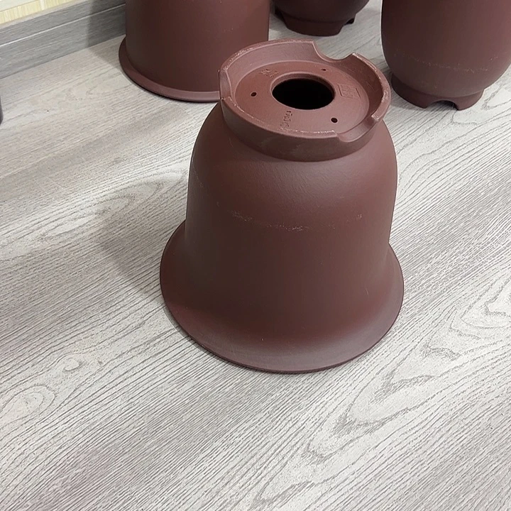 紫砂花盆微瑕新款高足金钟紫茄