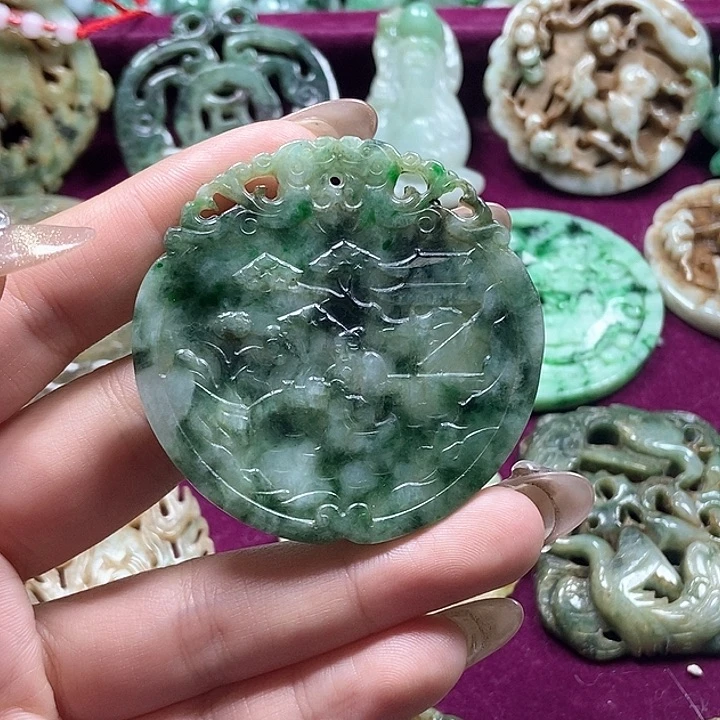 翡翠颈饰未镶嵌剑**三0000000000