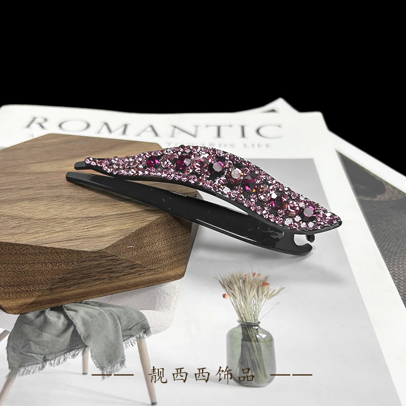 【LXX靓西西】8308 盘发鸭嘴夹10厘米紫色气质百搭燕尾发夹