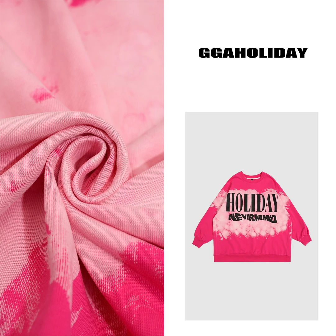 GGAHOLIDAY美式休闲宽松潮流嘻哈印花圆领时尚长袖卫衣-151238