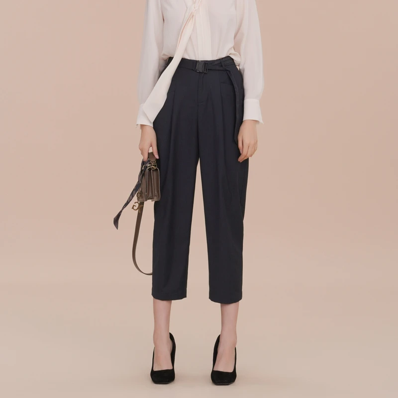 XK102008A328-XG雪歌春款藏青色休闲裤