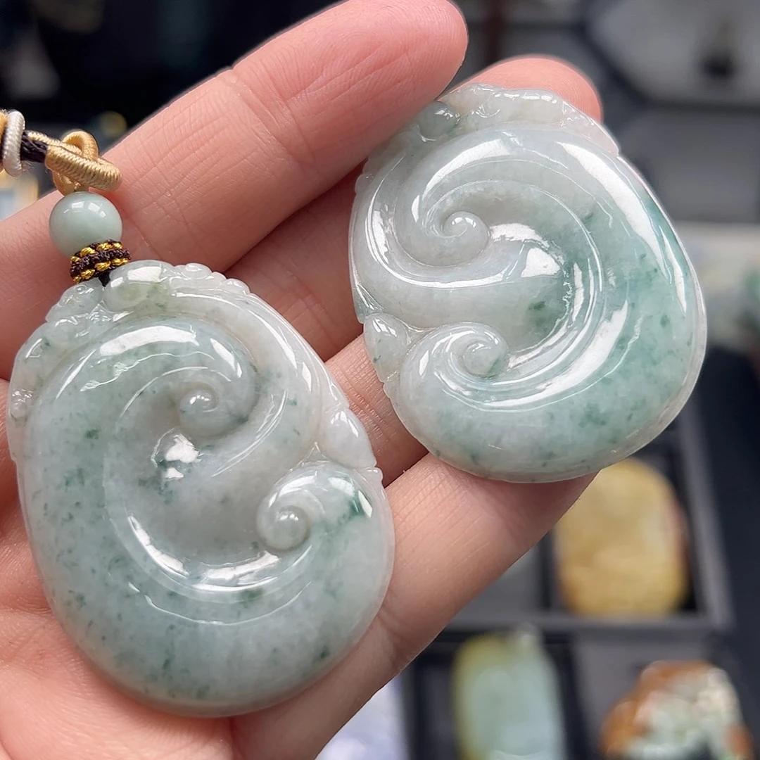 定制翡翠未镶嵌天然缅甸a货翡翠如意