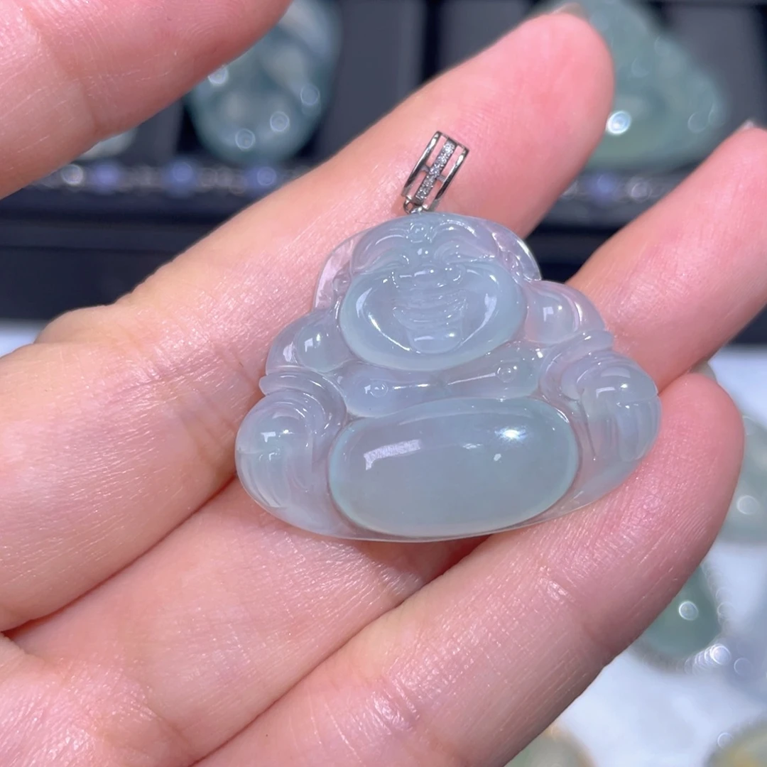 颈饰18K金镶嵌翡翠翡翠