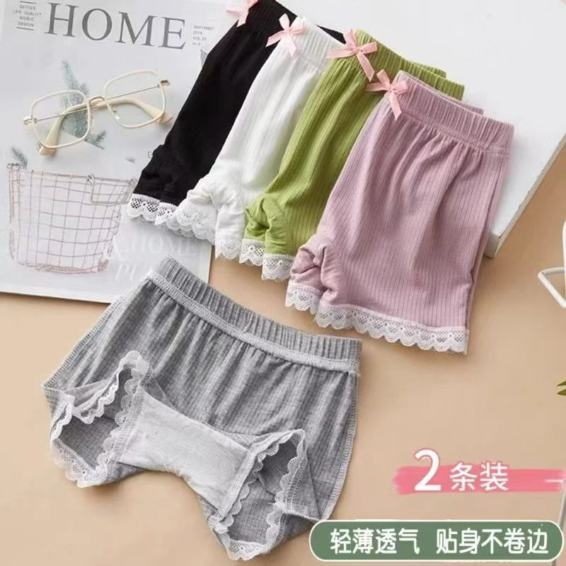 三合一安全裤蕾丝女童安全薄款夏季女孩中小童防走光打底裤短裤