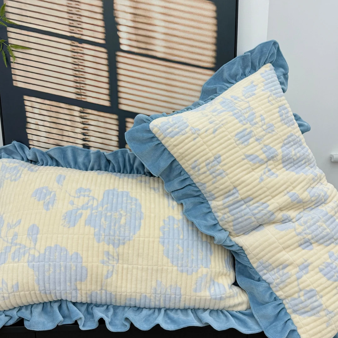 ☆清仓-【枕套】一对装秋冬季加厚保暖婴儿宝宝绒可机床上用品