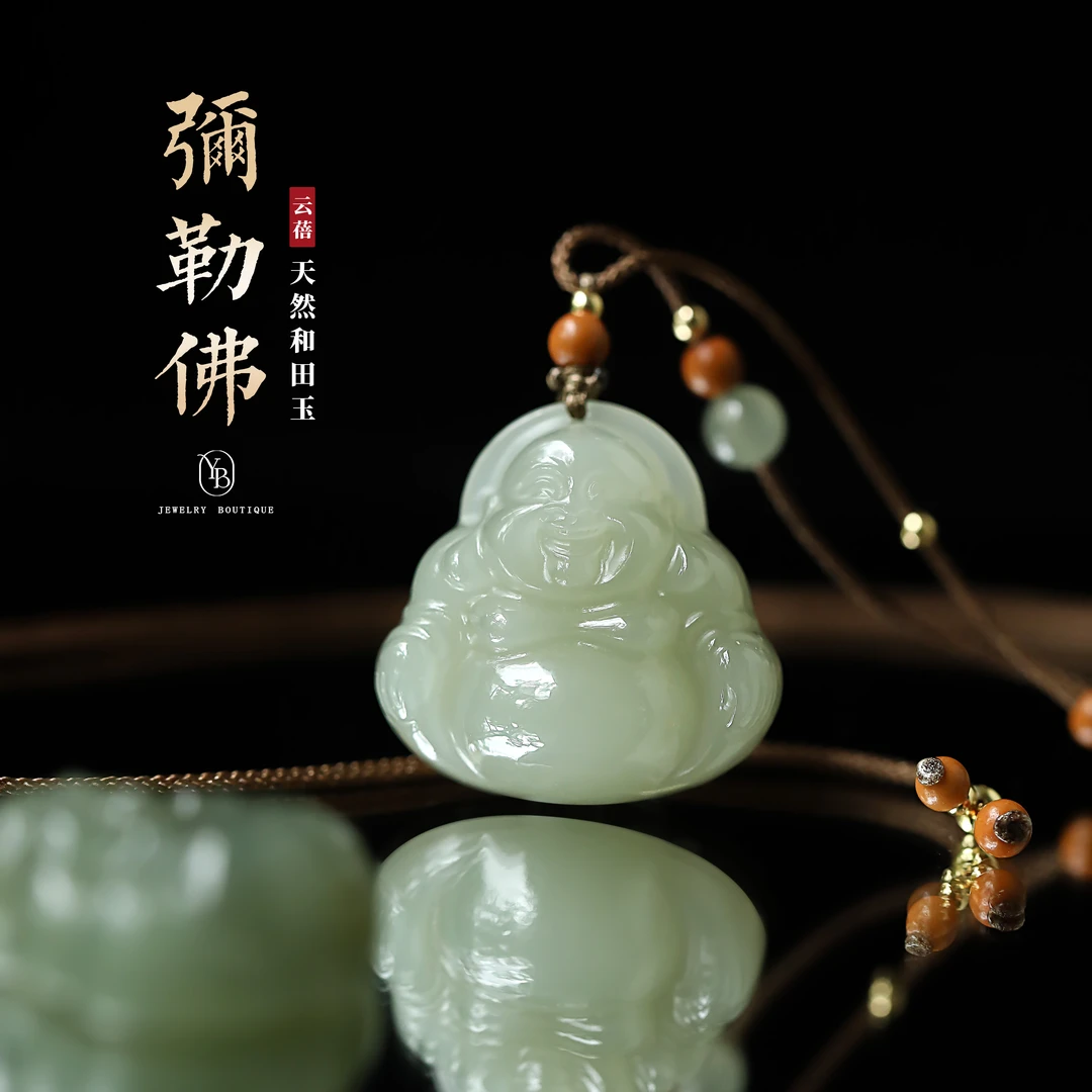 25MM佛公和田玉吊坠编绳项链时尚女士玉坠女款