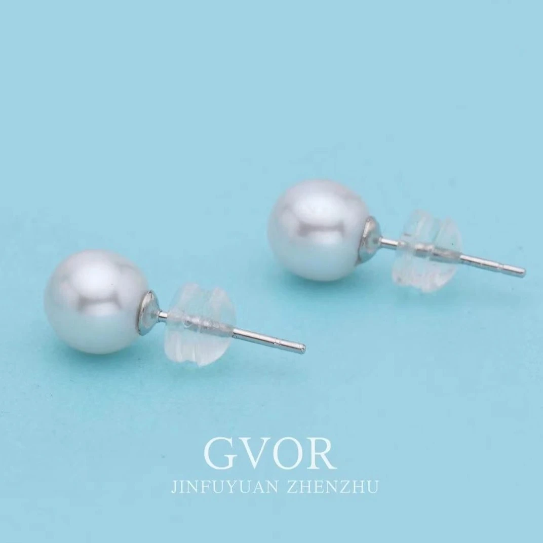 正品 极光臻选丨6-7mm经典素钉白色珍珠耳钉 c492