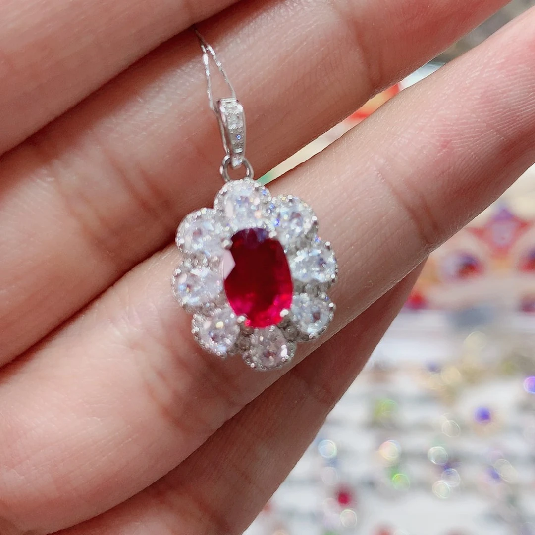 碧玺吊坠赠链银S925镶嵌