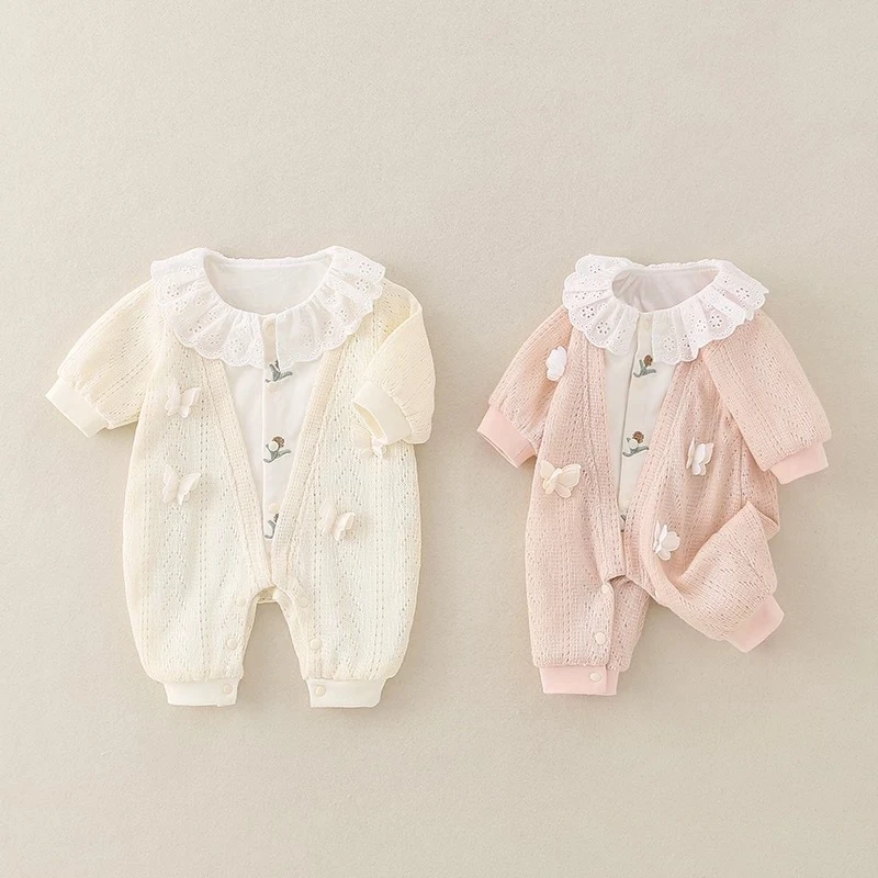 婴幼儿春秋衣服公主女宝宝新款连体衣洋气新生儿无骨哈衣秋季
