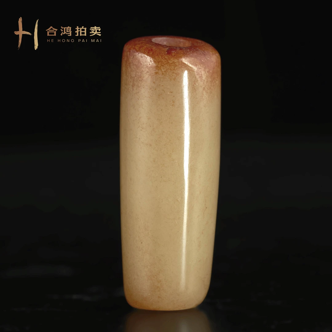 B071 明代 白玉红沁勒子