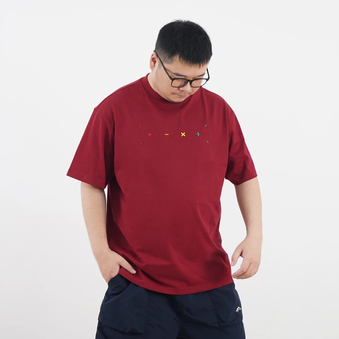 260克重磅T恤刺绣小标夏季新男士短袖宽松胖子大码圆领SYJ-KDK351