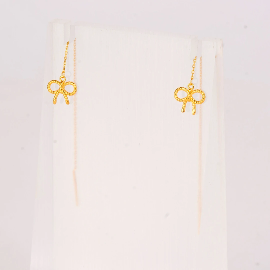 Chow Tai Seng/周大生蝴蝶结足金耳线 1.82g 127号