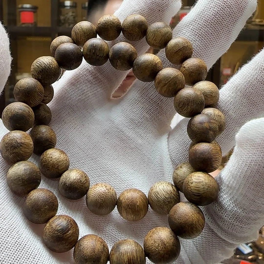 沉香手串国香棋楠白棋念珠10mm