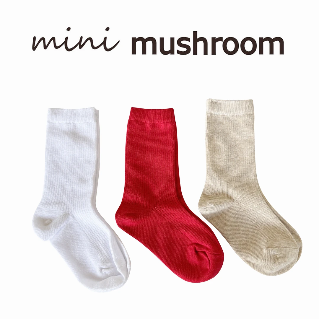 Enya小蘑菇 春季新款品 儿童三双装吸汗棉袜