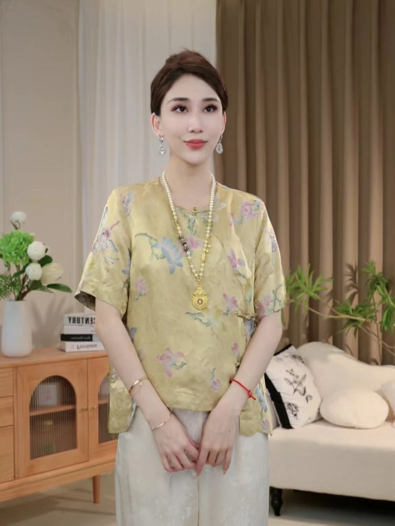 【金蝶】国风立领短款上衣提花气质小衫2025B6653-倩倩