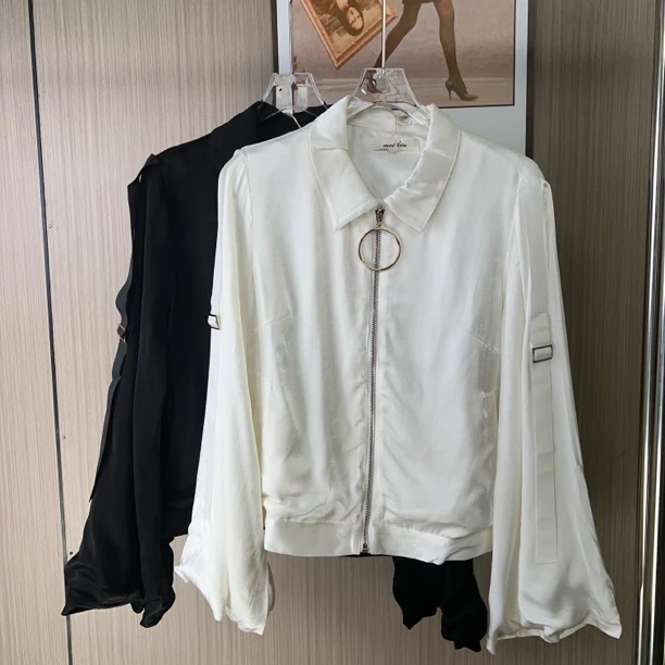 1190撤柜FT春秋时尚设计款百搭拉链式外套短款休闲上衣