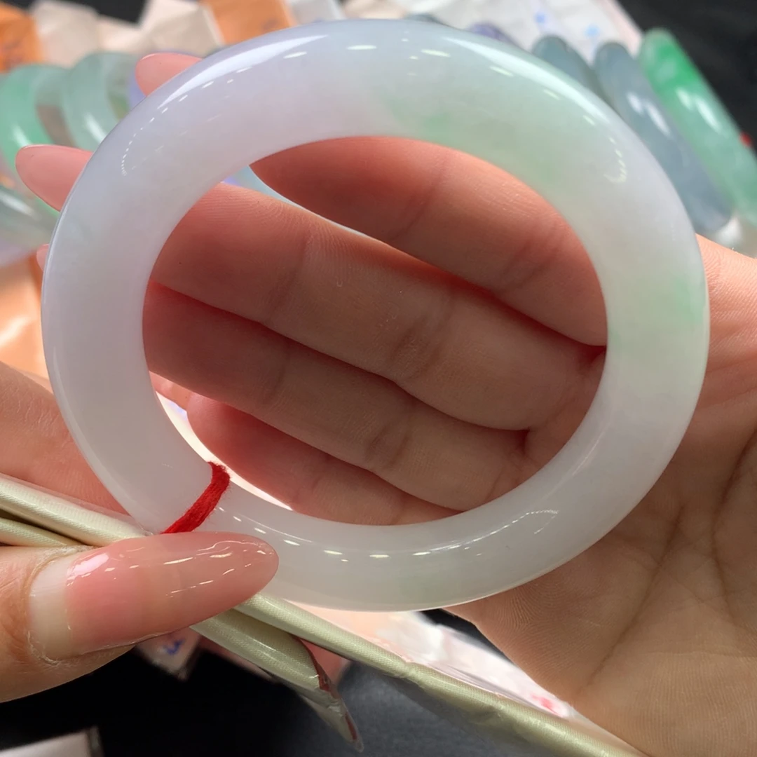 翡翠未镶嵌手镯59.6胖圆