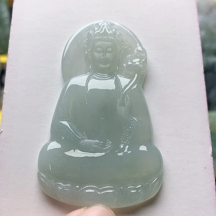 翡翠未镶嵌吊坠(不含链)素衣观音