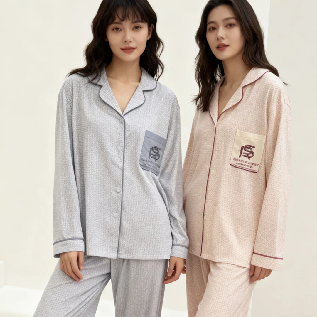 睡衣女春秋长袖棉 套装