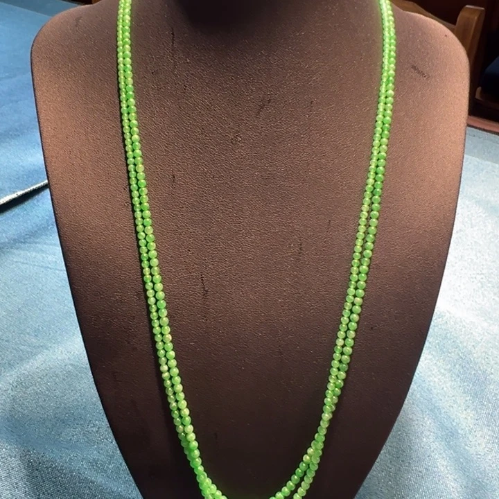 未镶嵌手链翡翠2条冰绿长串