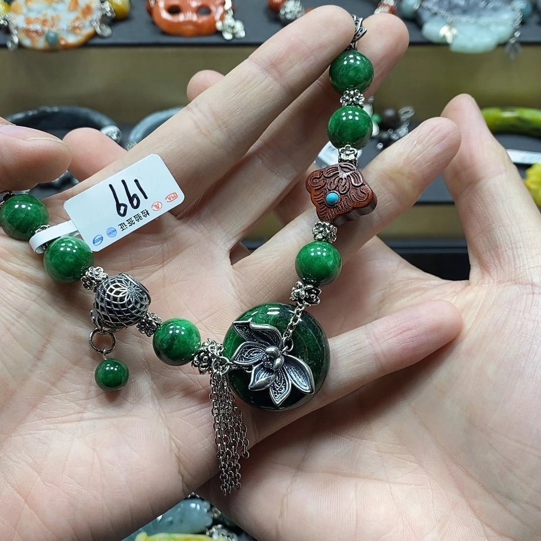 水***发翡翠未镶嵌手链手链