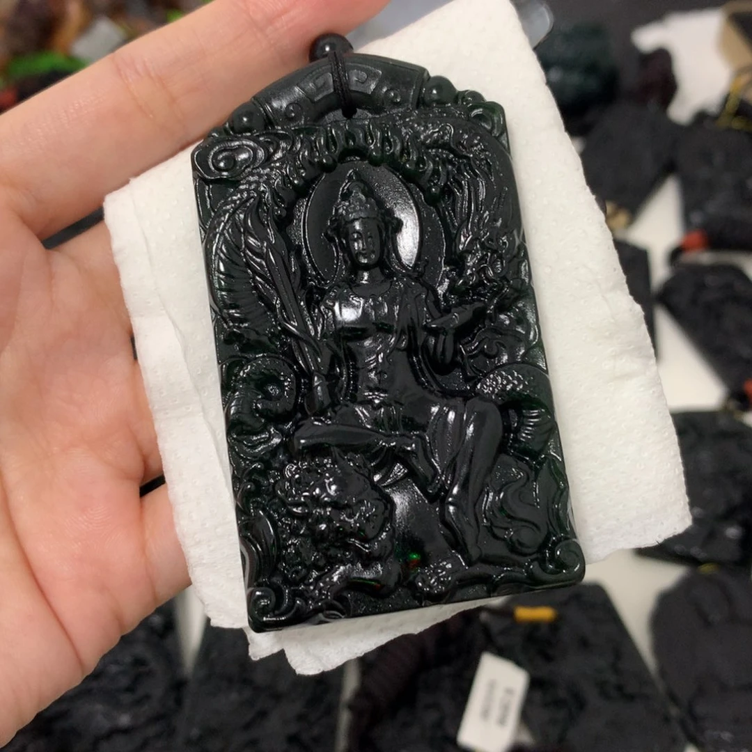 天然缅甸a货钢琴黑挂件